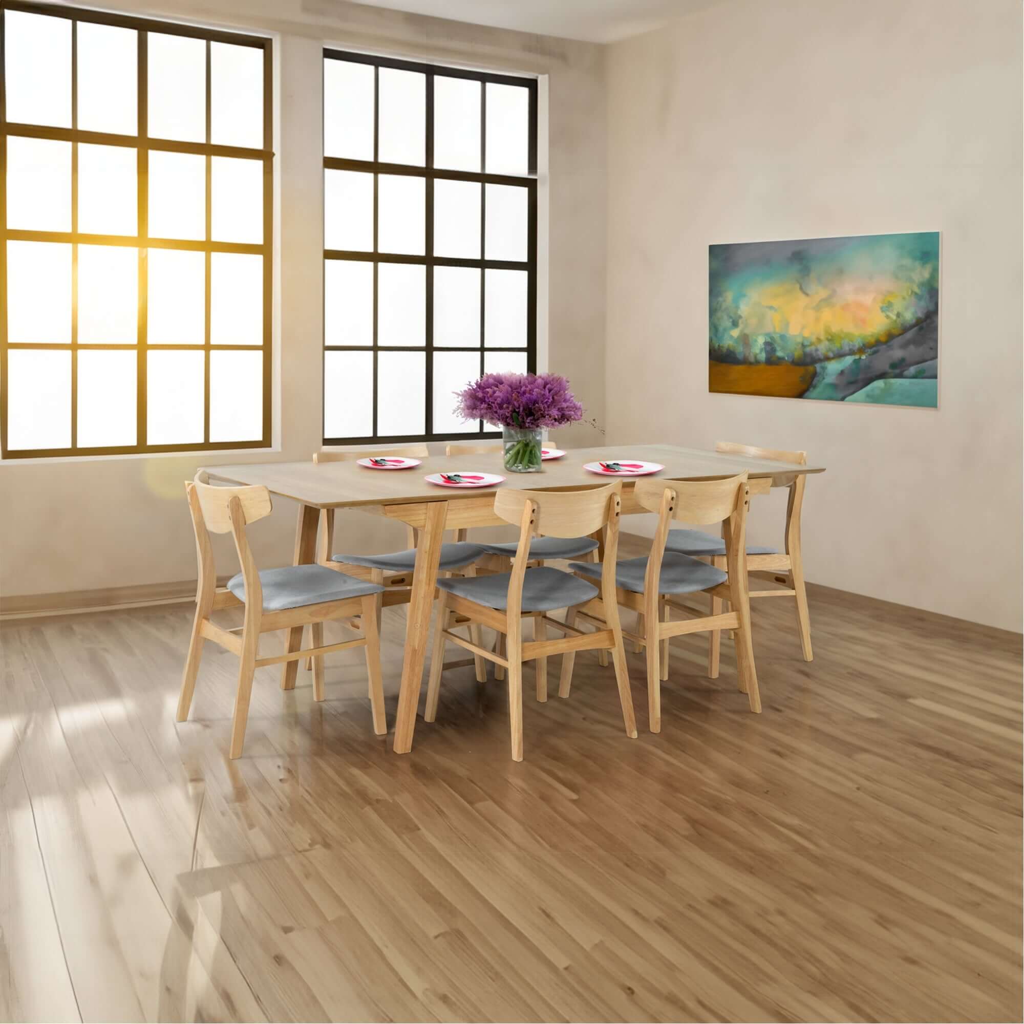 Cusco Extendable Table - Scandinavian Rubberwood Design-Upinteriors