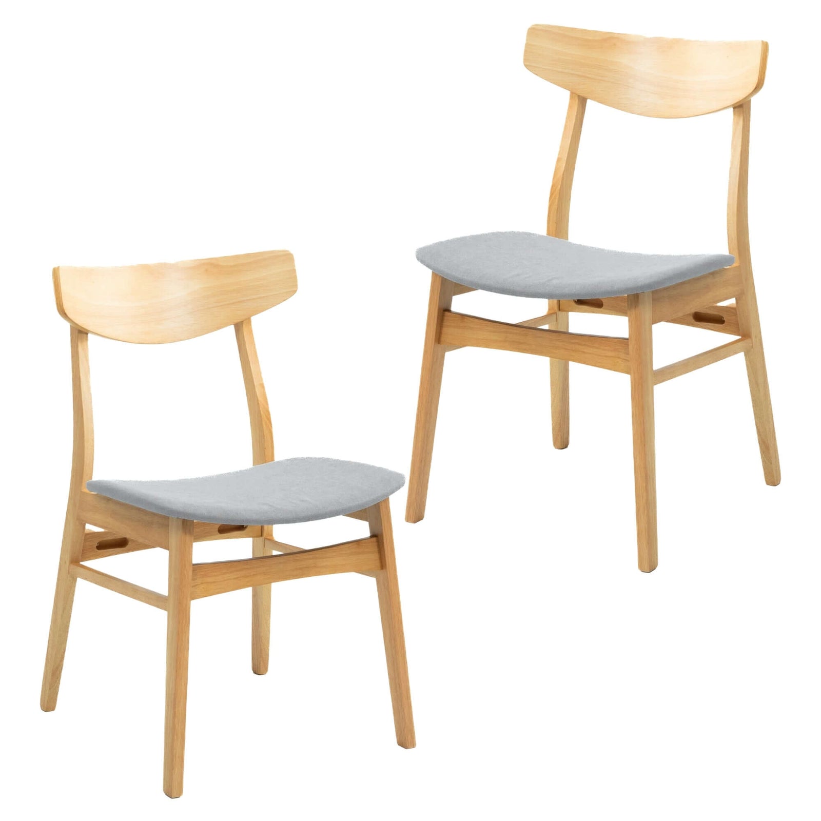 Cusco 2pc Set Dining Chair Fabric Seat Scandinavian Style Solid Rubberwood-Upinteriors