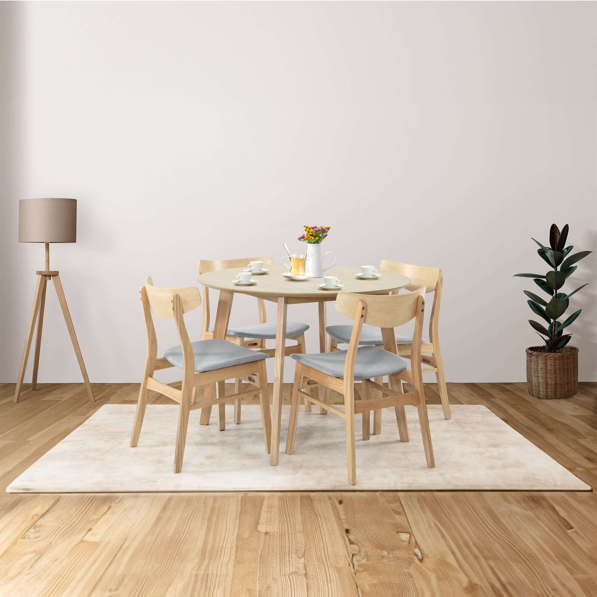 Cusco Dining Chairs 2pc - Scandinavian Solid Wood-Upinteriors