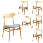 Cusco Scandinavian 6pc Dining Chair Set - Solid Wood-Upinteriors