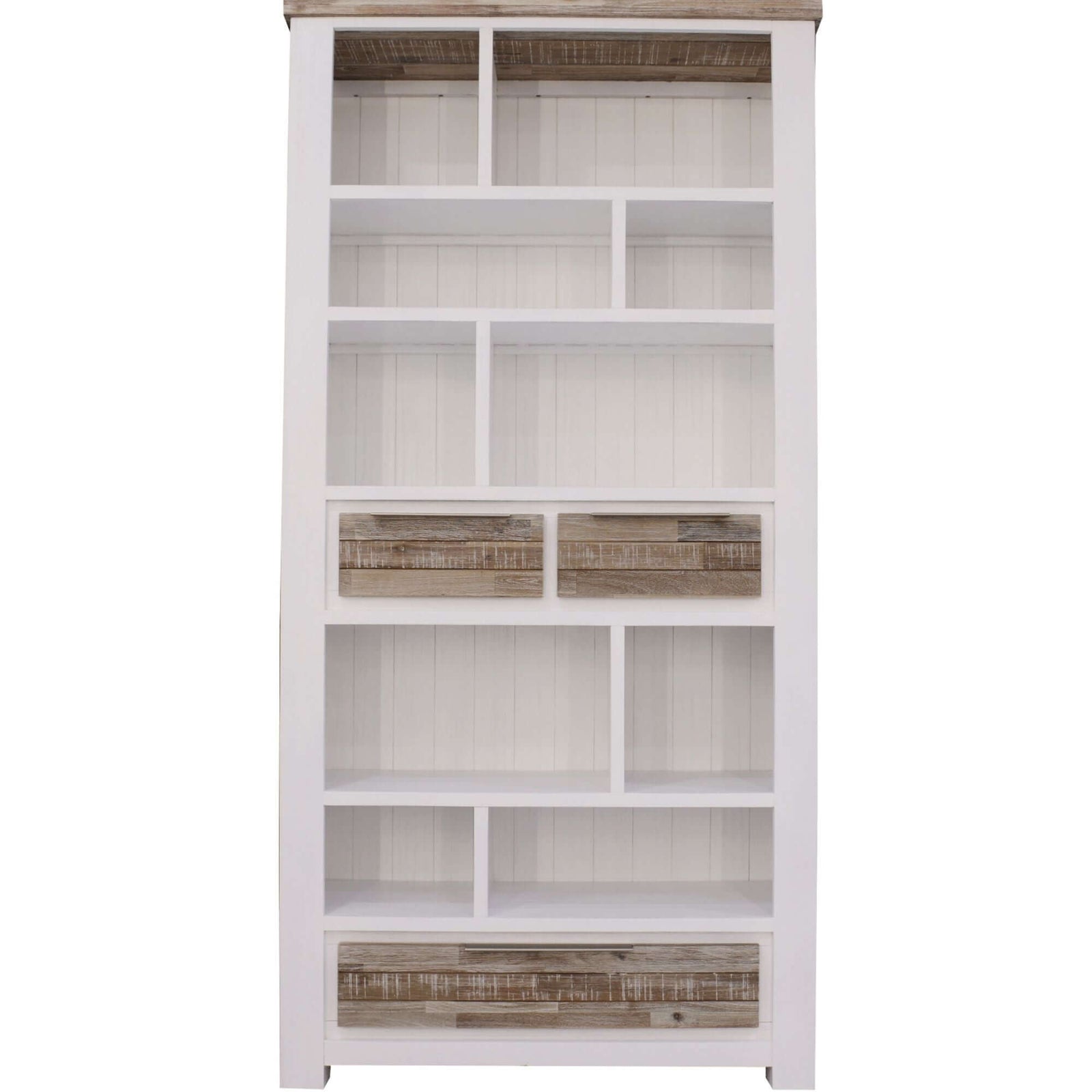 Plumeria Bookshelf 200cm Bookcase Display Unit Solid Acacia Timber Wood-Upinteriors
