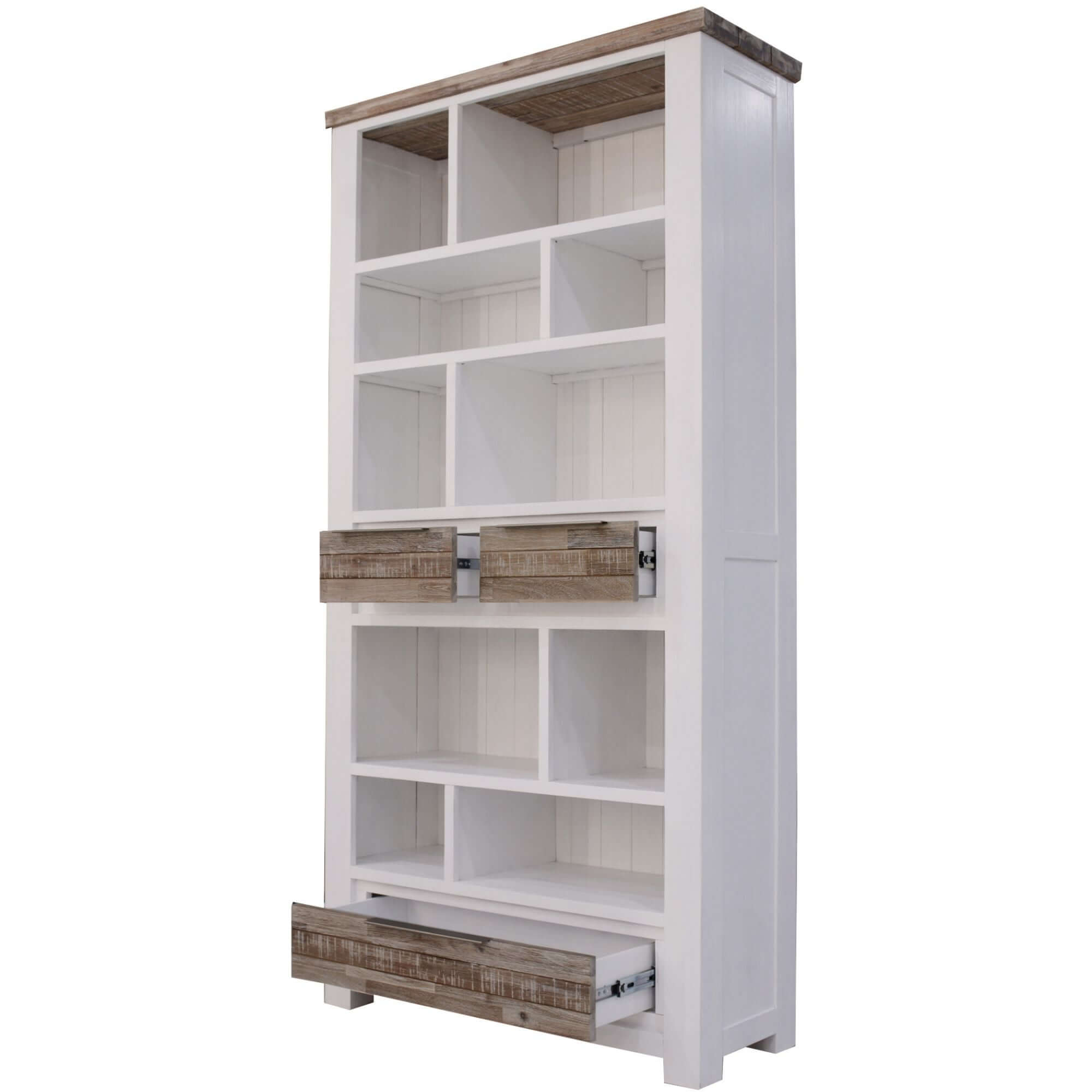 Solid Acacia Plumeria 200cm Bookshelf | Durable Storage-Upinteriors