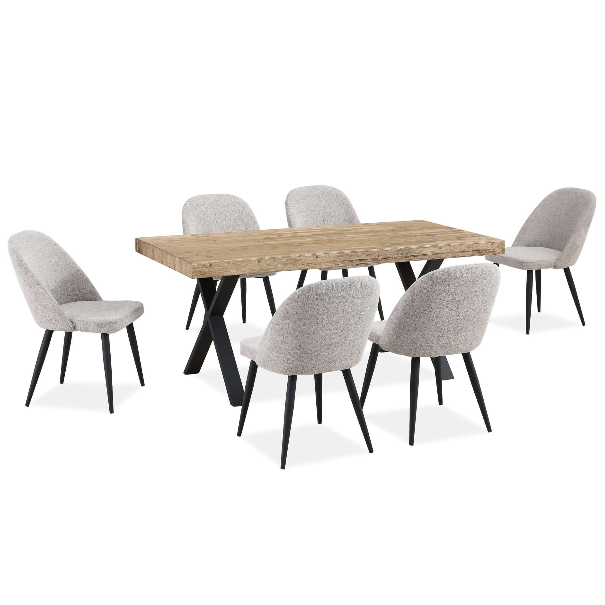 Erin Dining Chair Set - Fabric & Metal, Quartz-Upinteriors