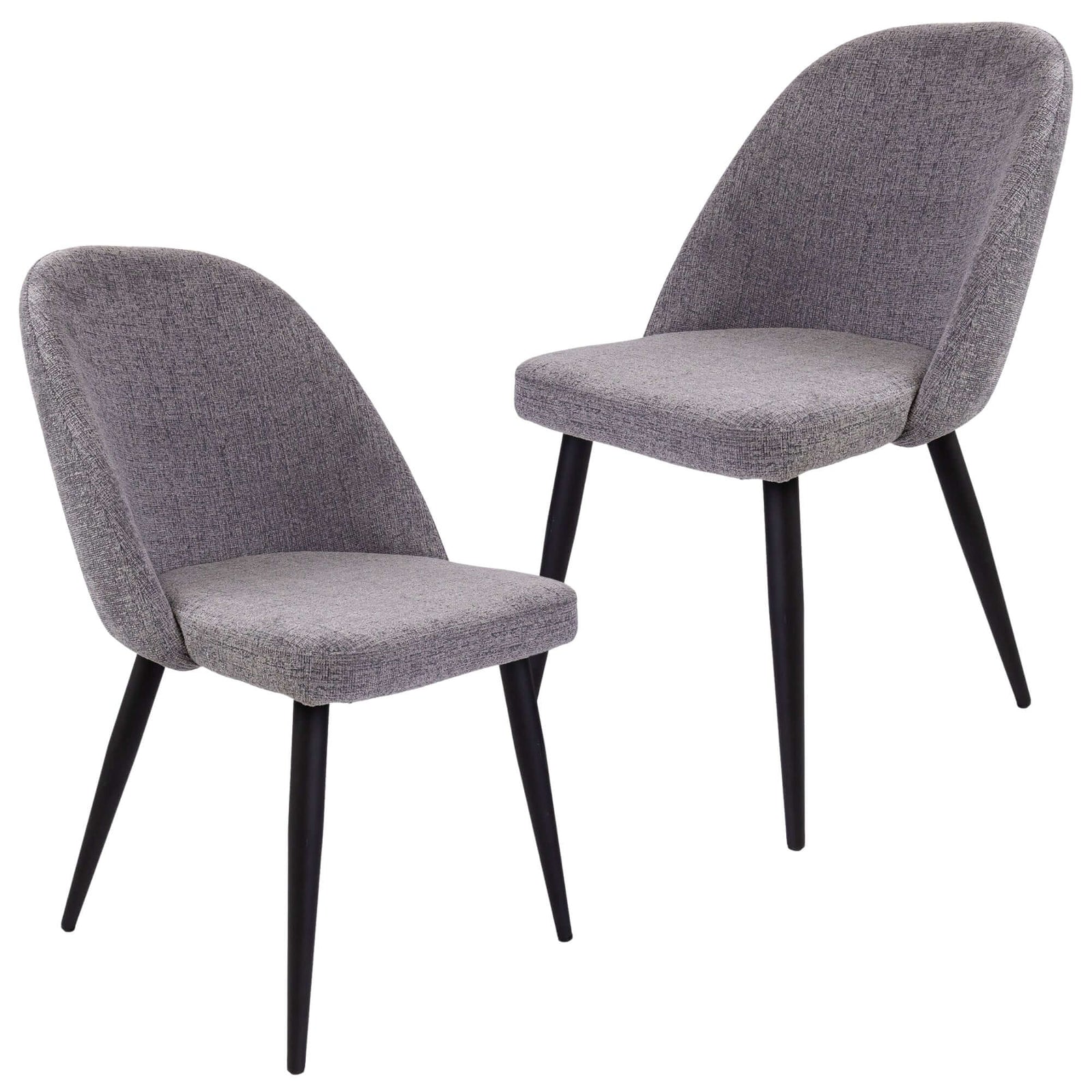 Erin Dining Chair Set of 2 Fabric Seat with Metal Frame - Fog-Upinteriors