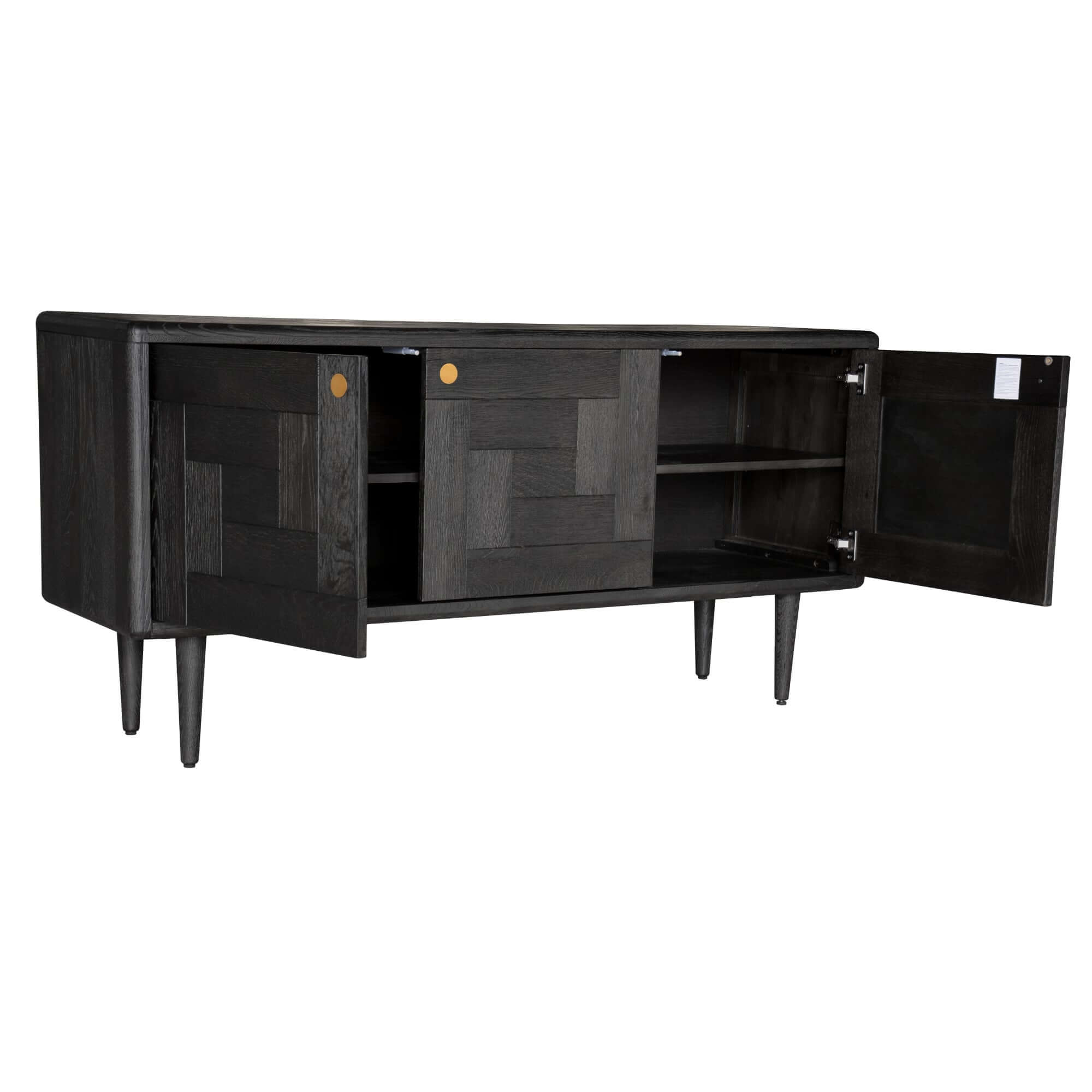 Claire Sideboard Buffet - Solid Oak in Black-Upinteriors