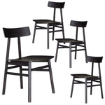 Claire Oak Dining Chairs (4) - Black Solid Wood Seating-Upinteriors