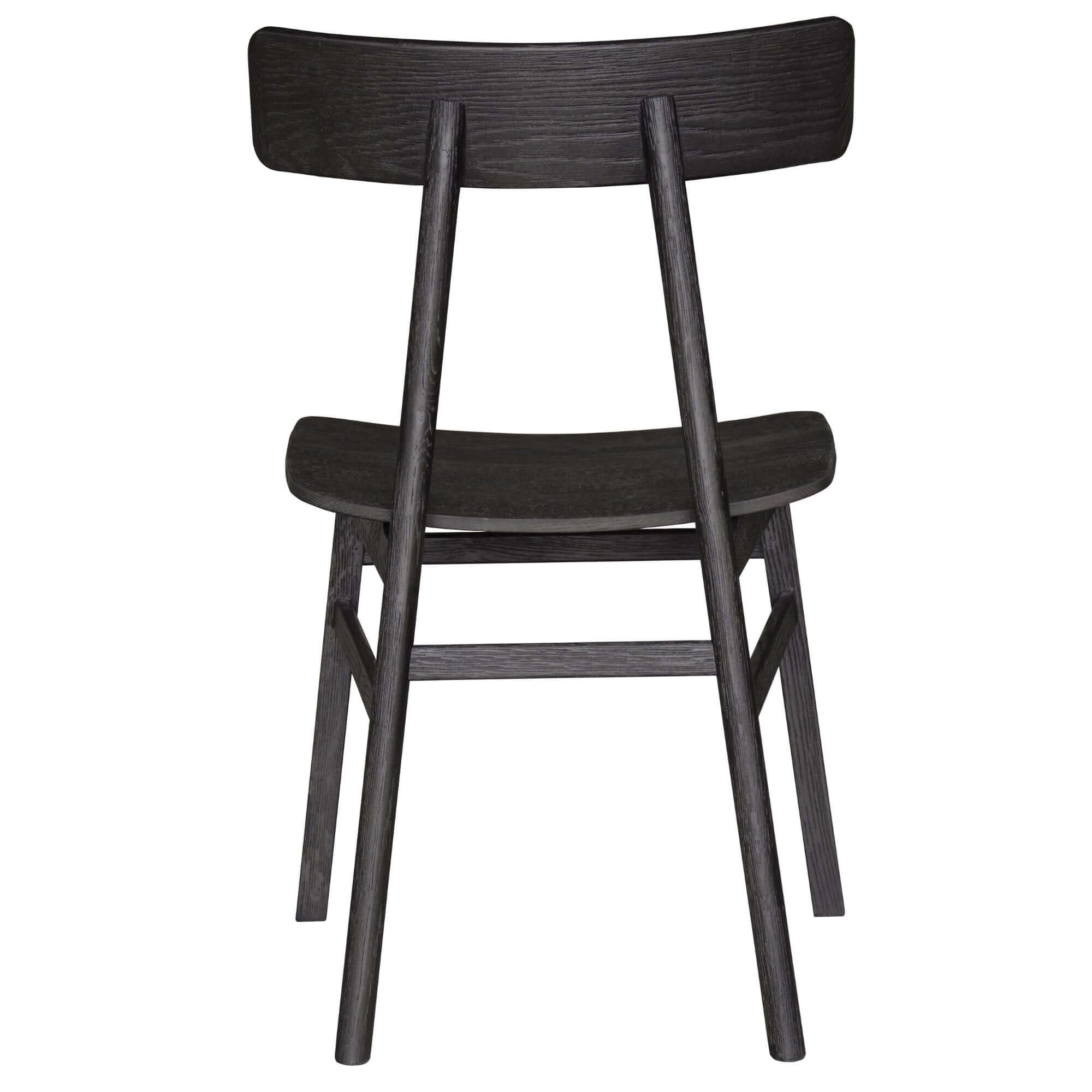 Claire Oak Dining Chairs (4) - Black Solid Wood Seating-Upinteriors
