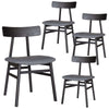 Claire Oak Dining Chairs - Set of 4 | Black Fabric Seat-Upinteriors