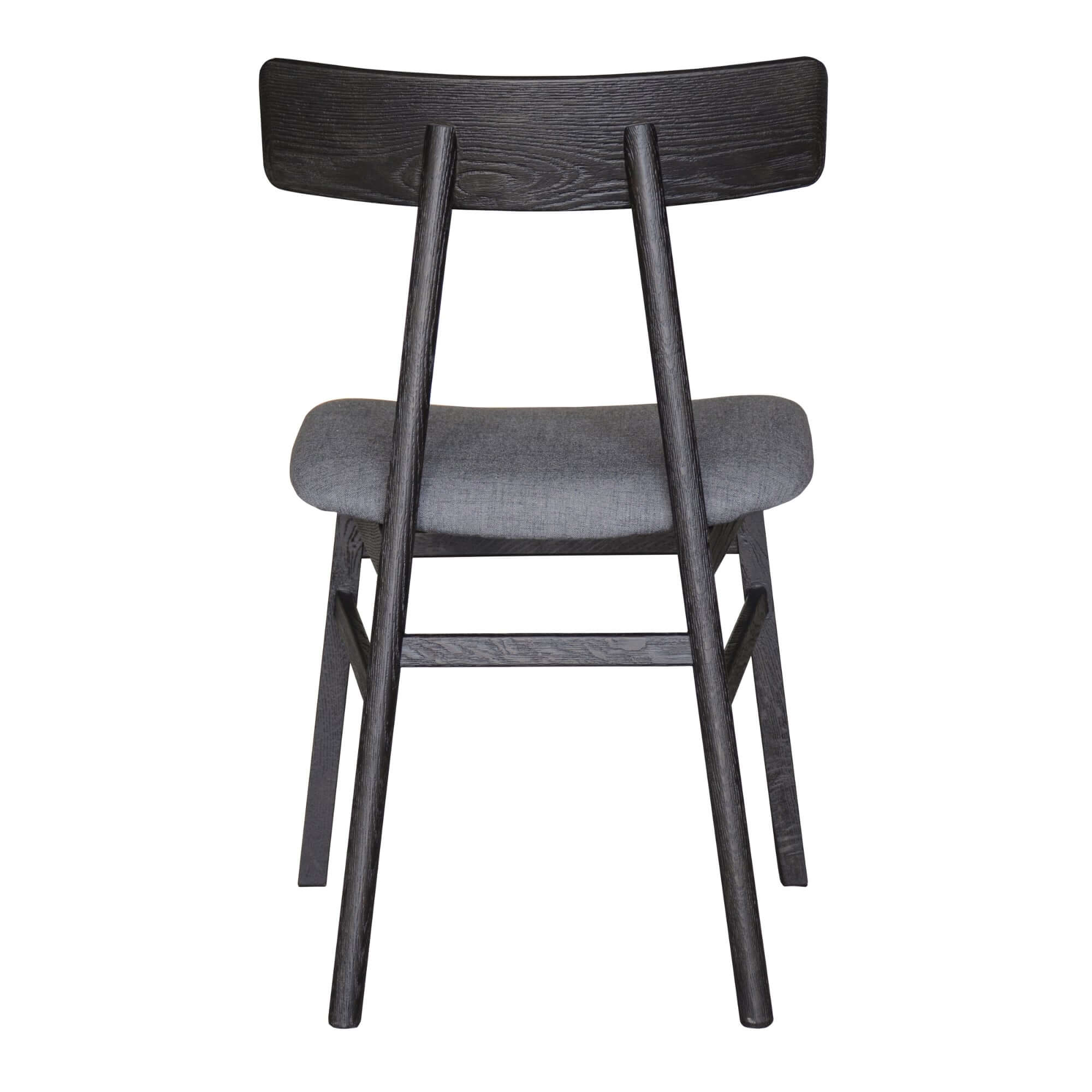 Claire Oak Dining Chairs (6-Piece Set) - Black Fabric-Upinteriors