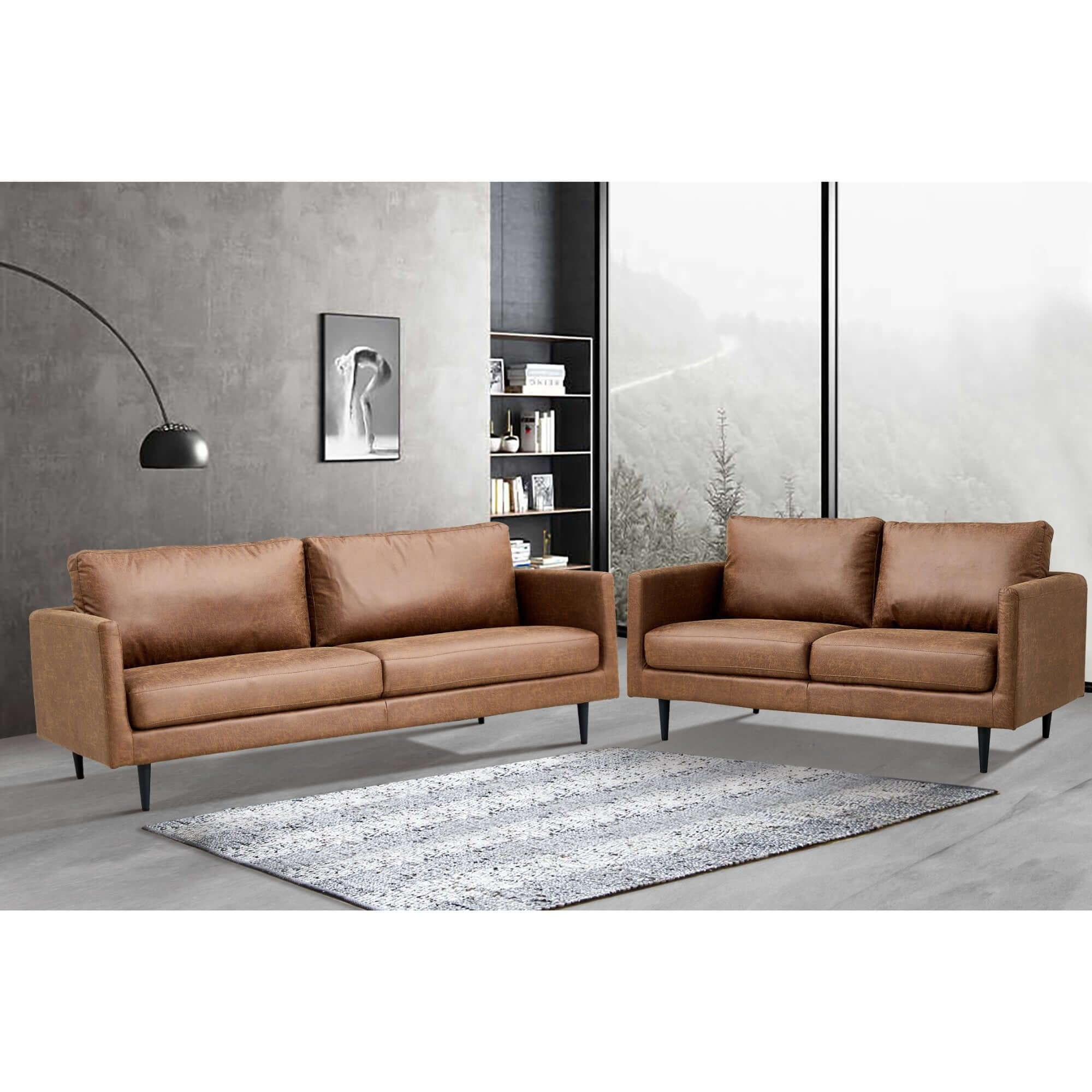 Athena 3-Seater Sofa - Saddle Fabric | Durable & Cozy-Upinteriors