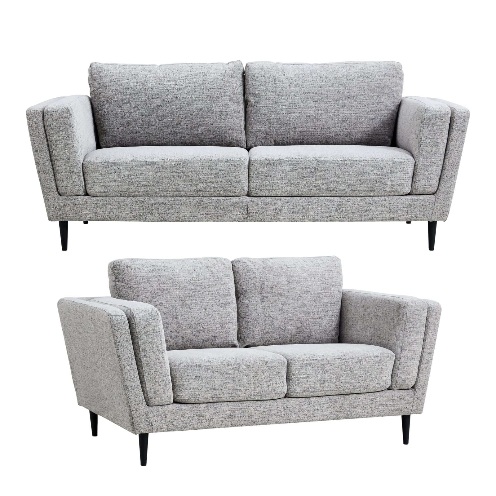 Skylar Sofa Set 3+2 - Plush Pepper Fabric | Modern Couch-Upinteriors