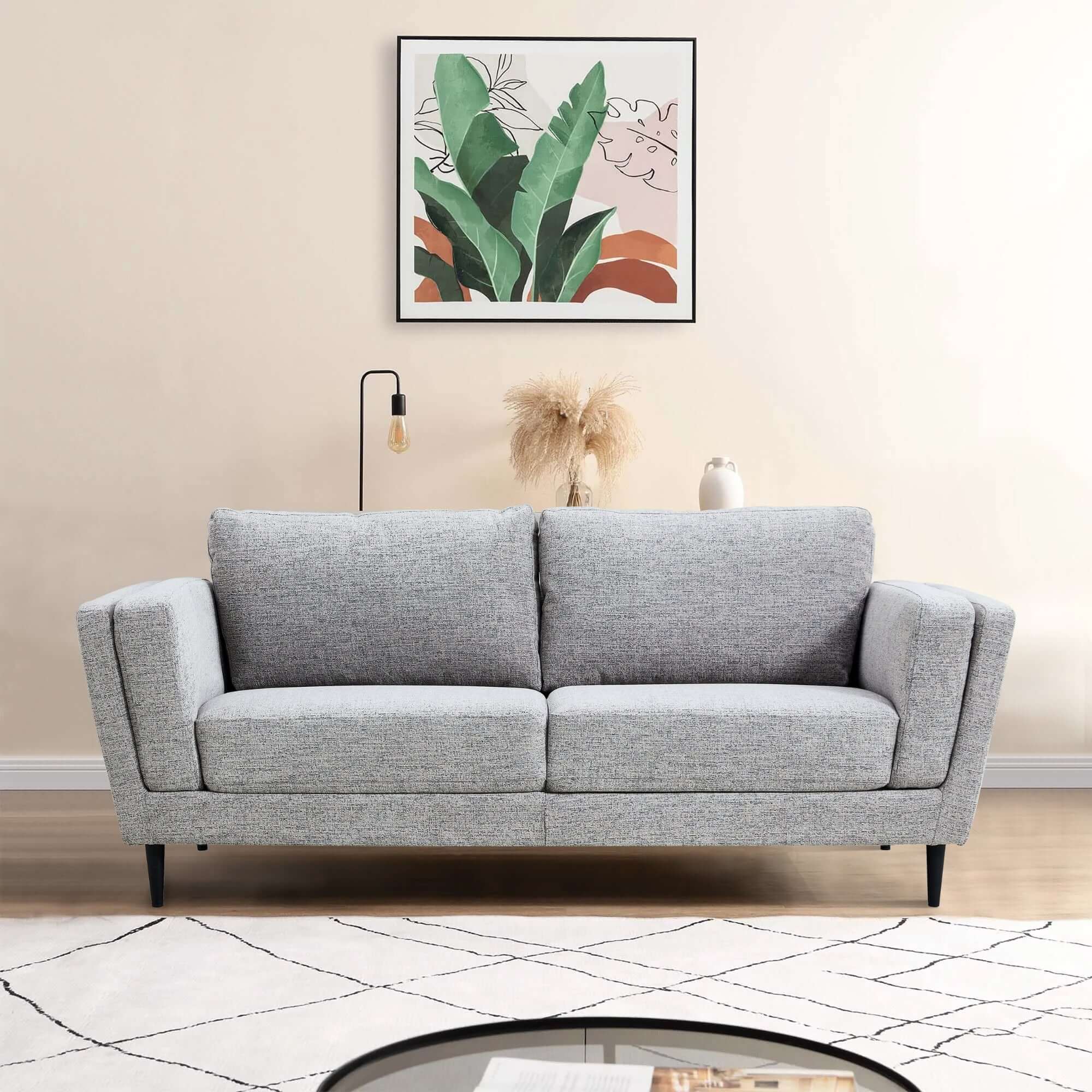 Skylar 3-Seater Fabric Sofa – Pepper | Comfort & Style-Upinteriors