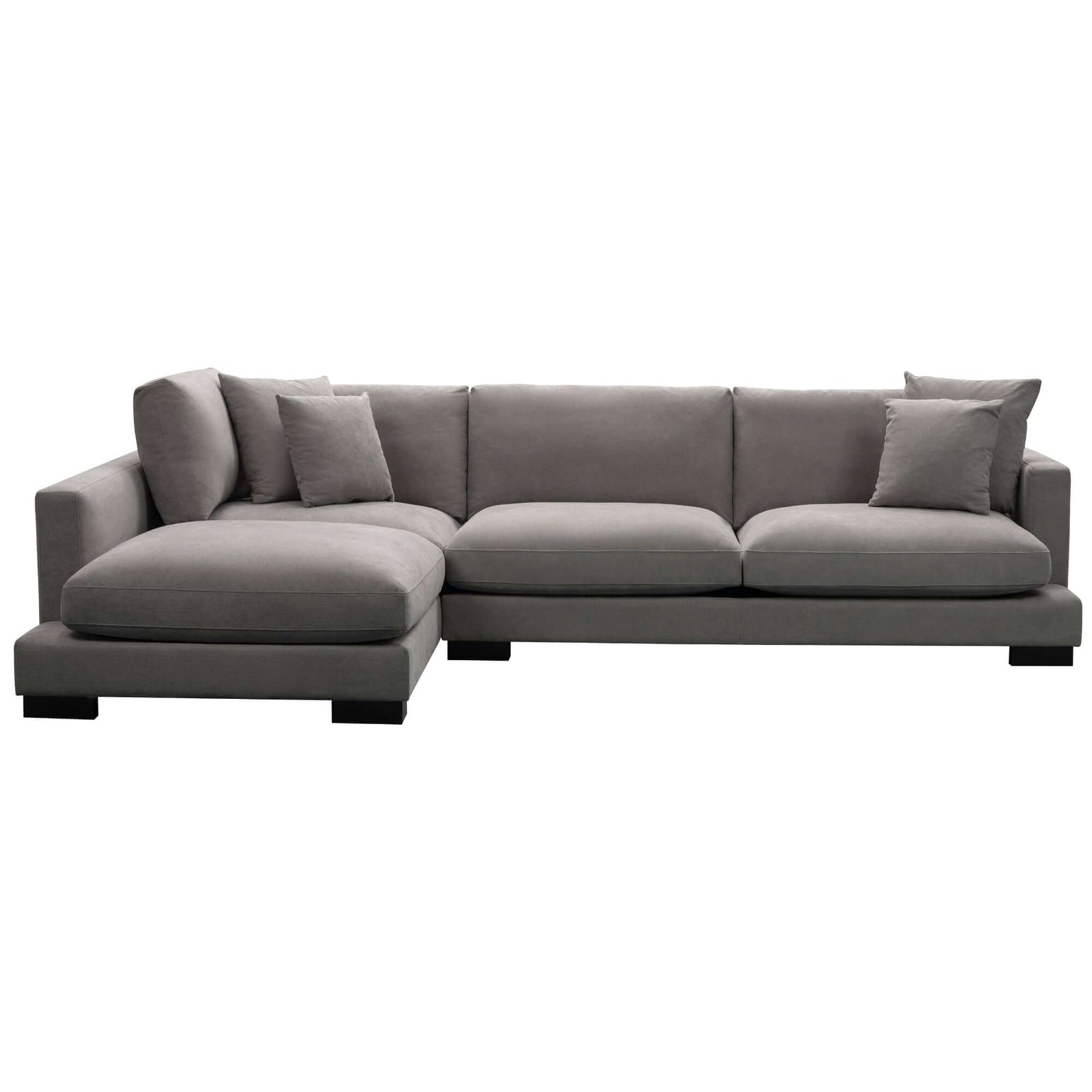 Royalty 3 Seater Sofa Fabric Uplholstered Left Chaise Lounge Couch - Grey-Upinteriors