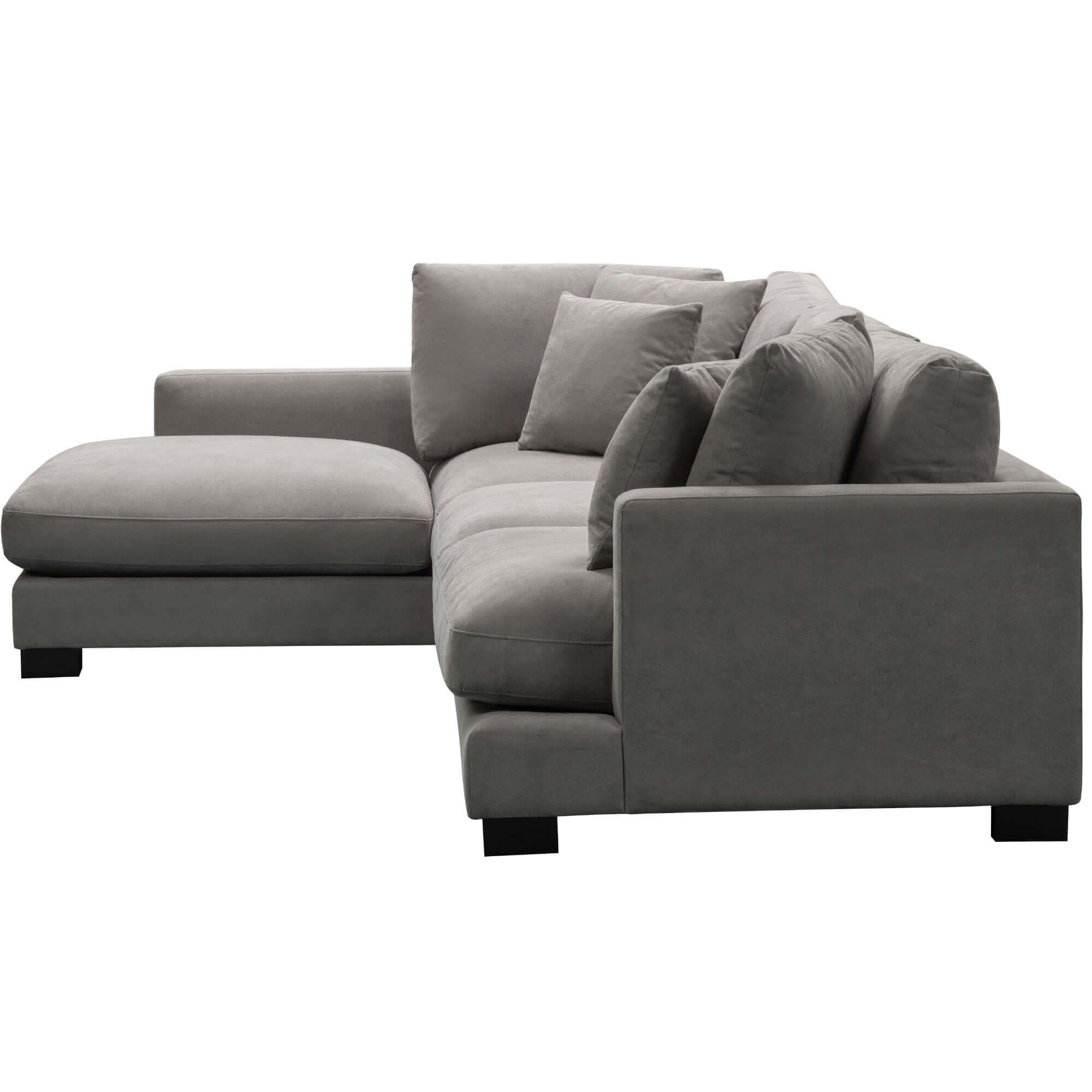 Royalty 3-Seater Left Chaise Lounge - Grey Fabric-Upinteriors