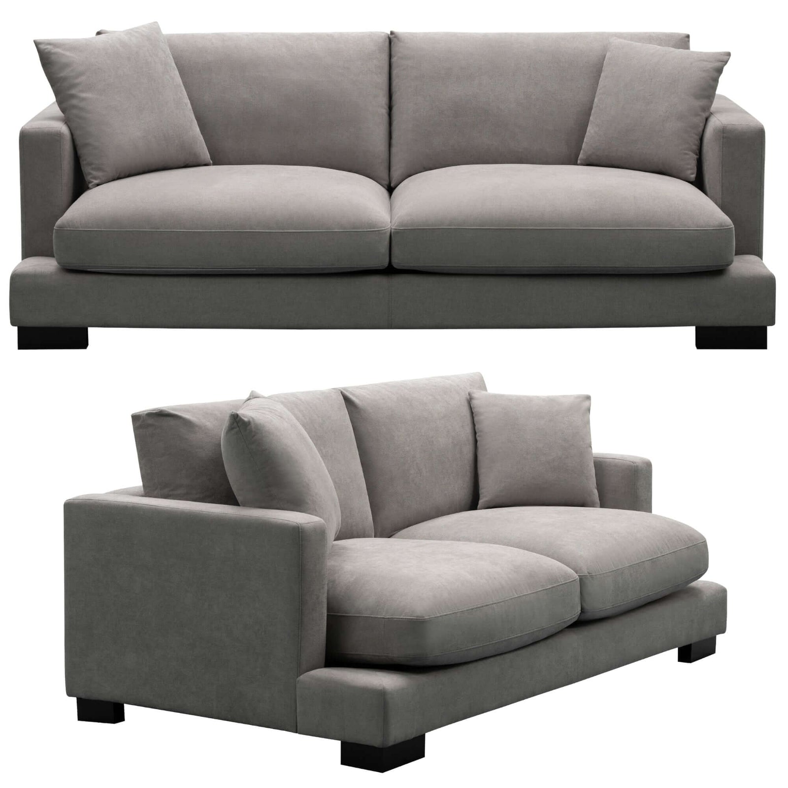 Royalty Sofa Set - 3+2 Seater Grey Fabric Couch-Upinteriors
