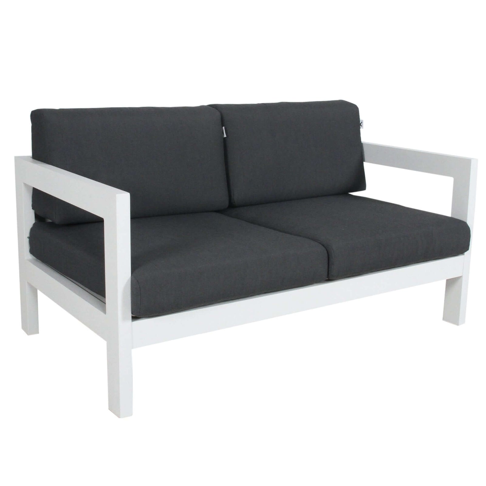Outie 2 Seater Outdoor Sofa Lounge Aluminium Frame White-Upinteriors