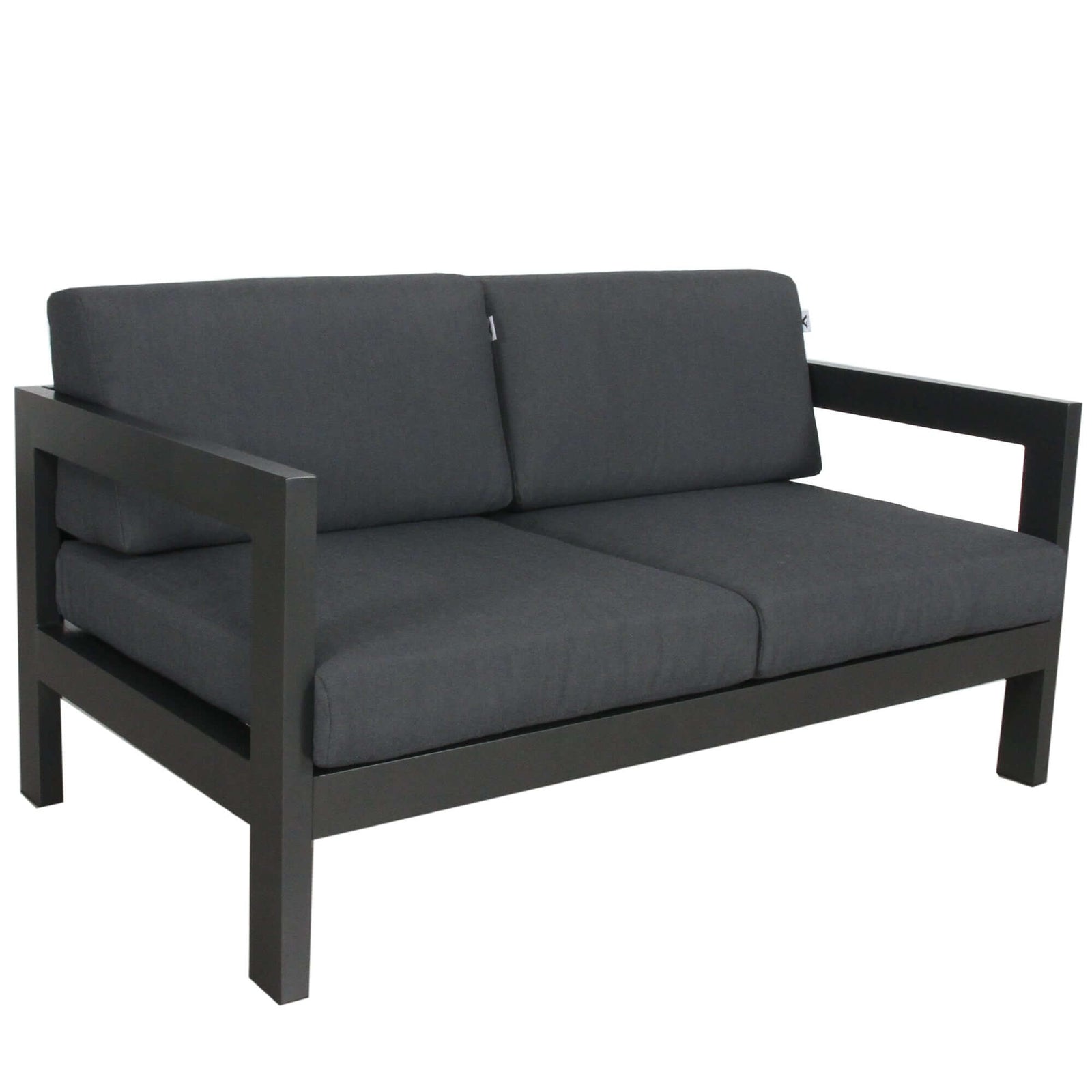 Outie 2 Seater Outdoor Sofa Lounge Aluminium Frame Charcoal-Upinteriors