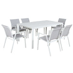 Iberia 7pc Aluminium Outdoor Dining Set - White-Upinteriors