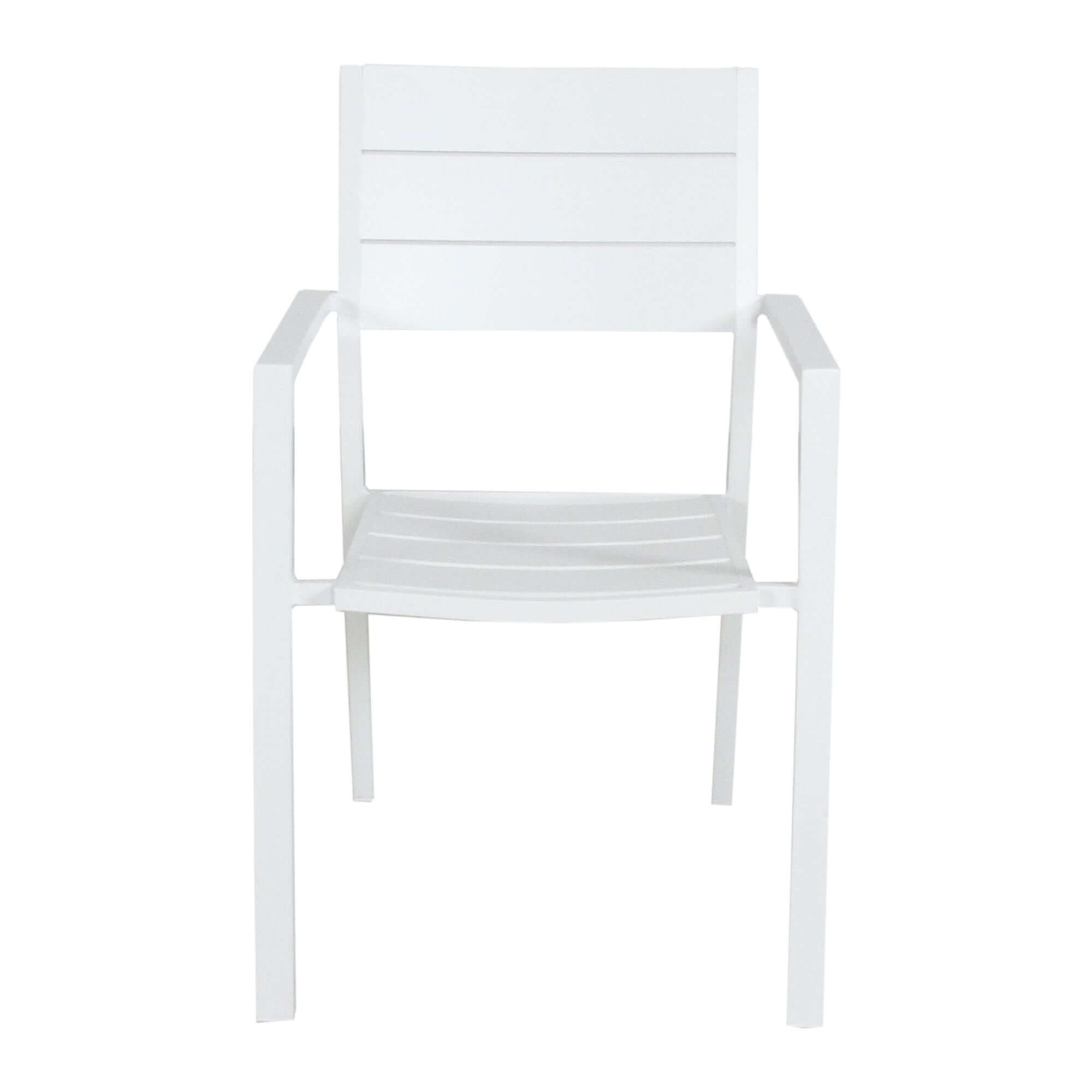 Percy 6pc Outdoor Dining Set | Aluminium White Chairs-Upinteriors