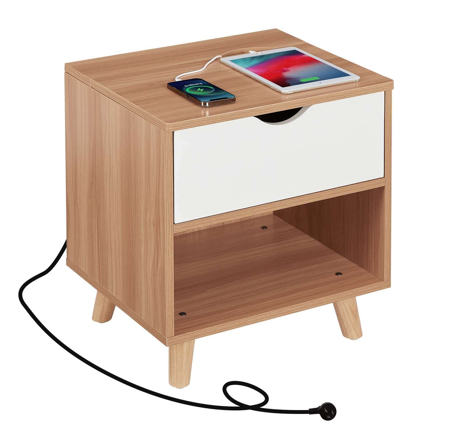 Casadiso Bedside Table with Integrated Powerboard & USB Ports（Casadiso Furud Pro-Upinteriors