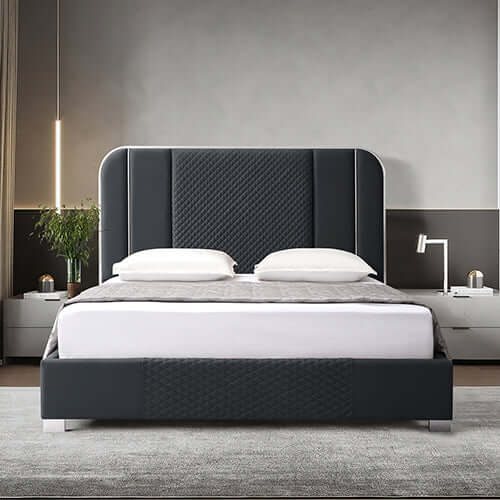 Luxe Halcyon Bed Frame - Leather-Air Upholstery-Upinteriors