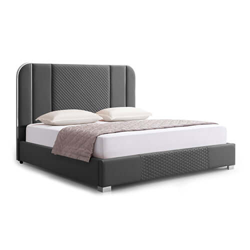 Luxe Halcyon Bed Frame - Leather-Air Upholstery-Upinteriors
