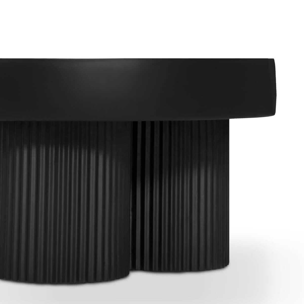 Maya Ribbed Coffee Table - Modern Black Finish-Upinteriors