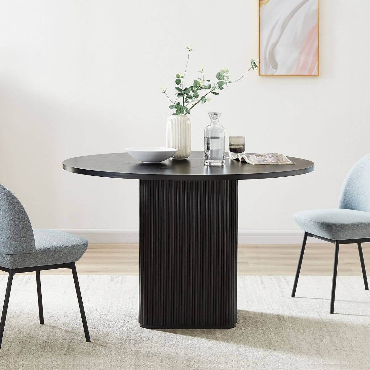 Kate 4-Seater Black Dining Table - Elegant & Sturdy-Upinteriors