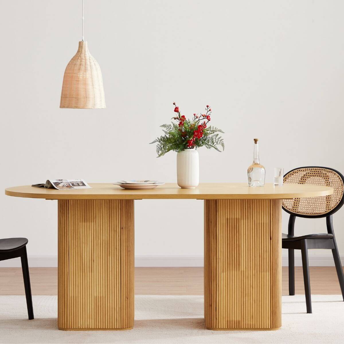 Kate 6-Seater Oval Dining Table | Streamlined Design-Upinteriors