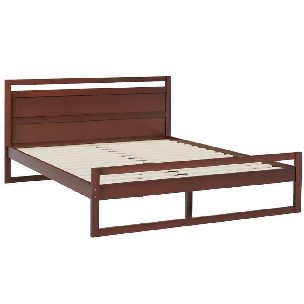 Artiss Bed Frame Double Size Wooden Walnut WITTON-Upinteriors