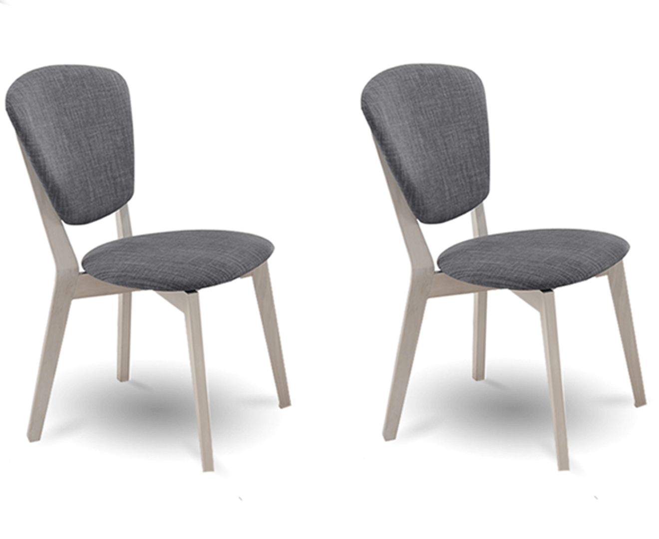 Elegant Set of 2 White Wash Dining Chairs-Upinteriors