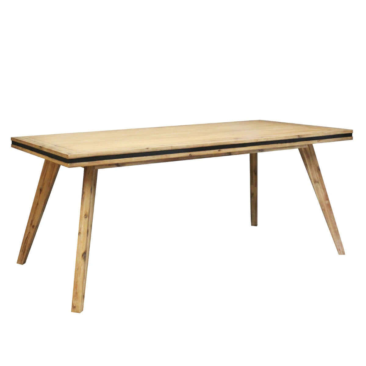 Dining Table 180cm Medium Size Solid Acacia Wooden Frame in Silver Brush Colour-Upinteriors