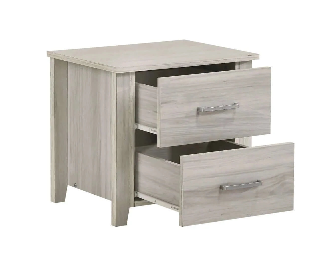 Add Charm to Your Bedroom - White Oak 2 Drawers Bedside Table-Upinteriors