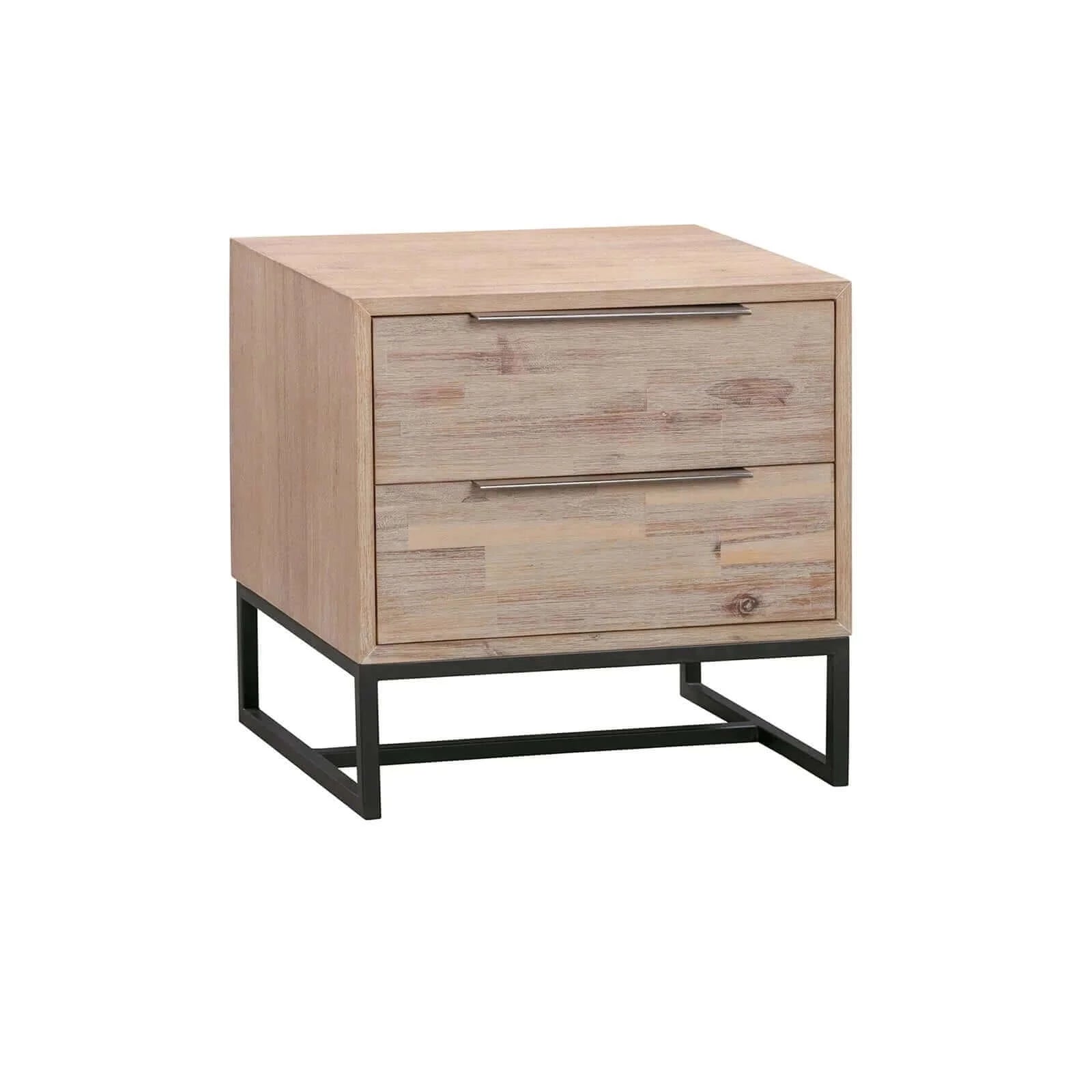 Solid Wood Queen Bedroom Suite with Bedside Table in Oak Veneer-Upinteriors