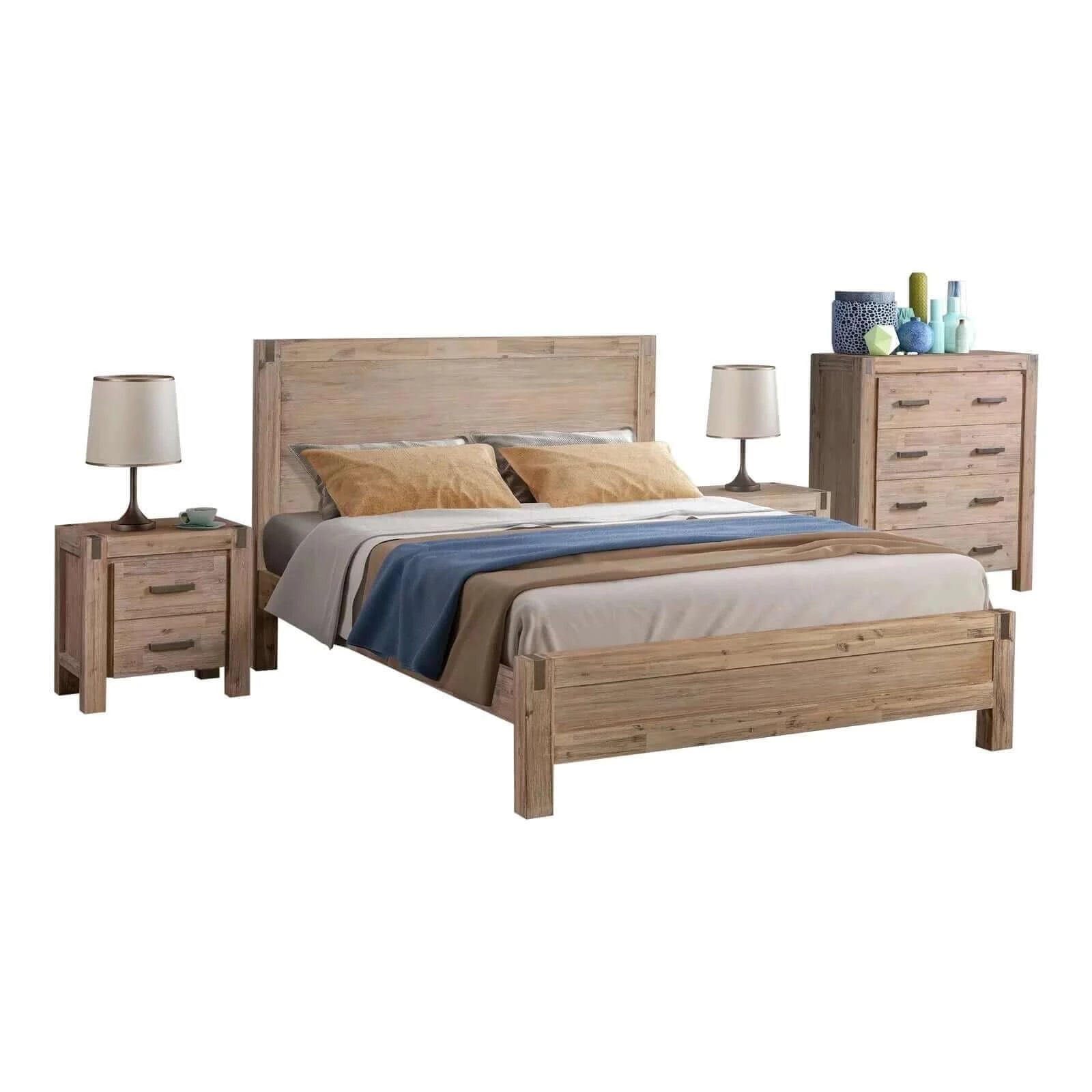 Buy Your Solid Wood Veneered Furniture Bedroom Set-Upinteriors