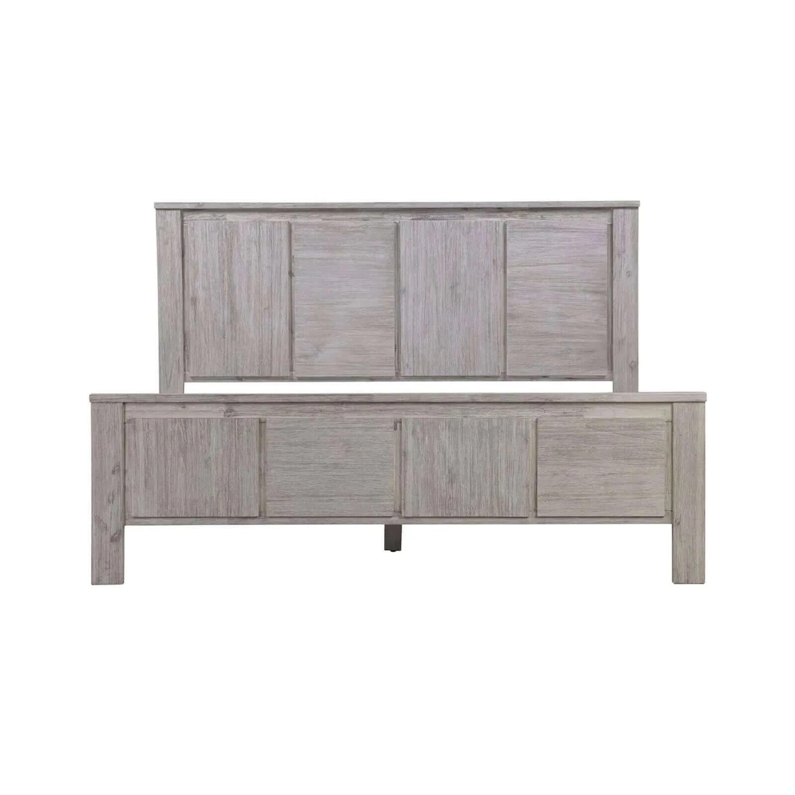 Buy 4 pieces bedroom suite with solid acacia wood veneered construction in king size white ash colour bed bedside table & - upinteriors-Upinteriors