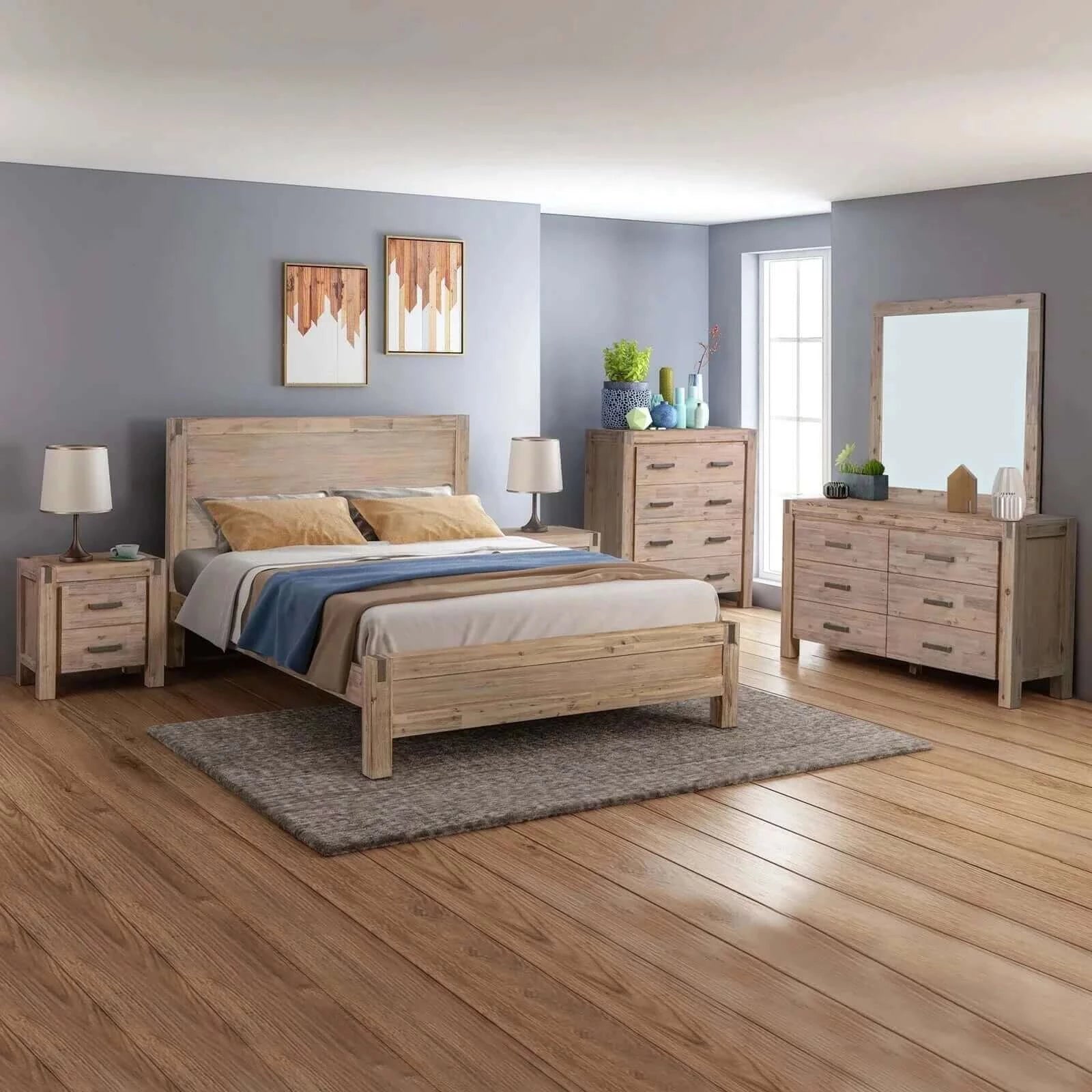 Buy 5-Piece Queen Size Bedroom Suite With Side Table-Upinteriors