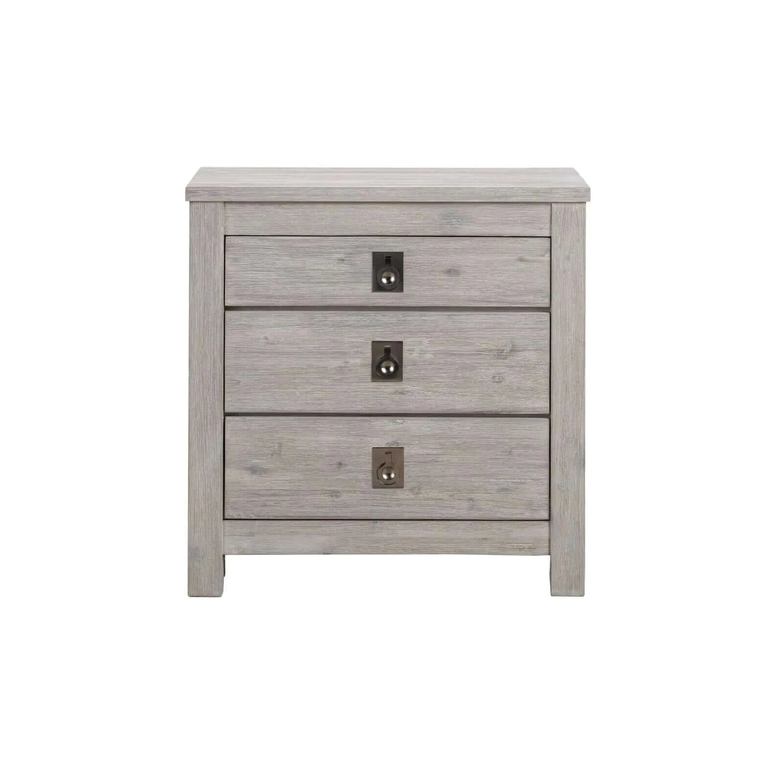 Buy 5 pieces bedroom suite with solid acacia wood veneered construction in queen size white ash colour bed bedside table, upinteriors-Upinteriors
