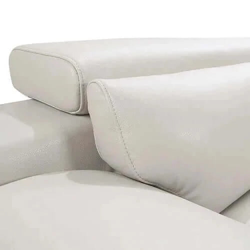 Buy 5 seater lounge cream colour leatherette corner sofa couch with chaise - upinteriors-Upinteriors