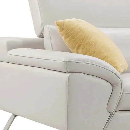 Buy 5 seater lounge cream colour leatherette corner sofa couch with chaise - upinteriors-Upinteriors