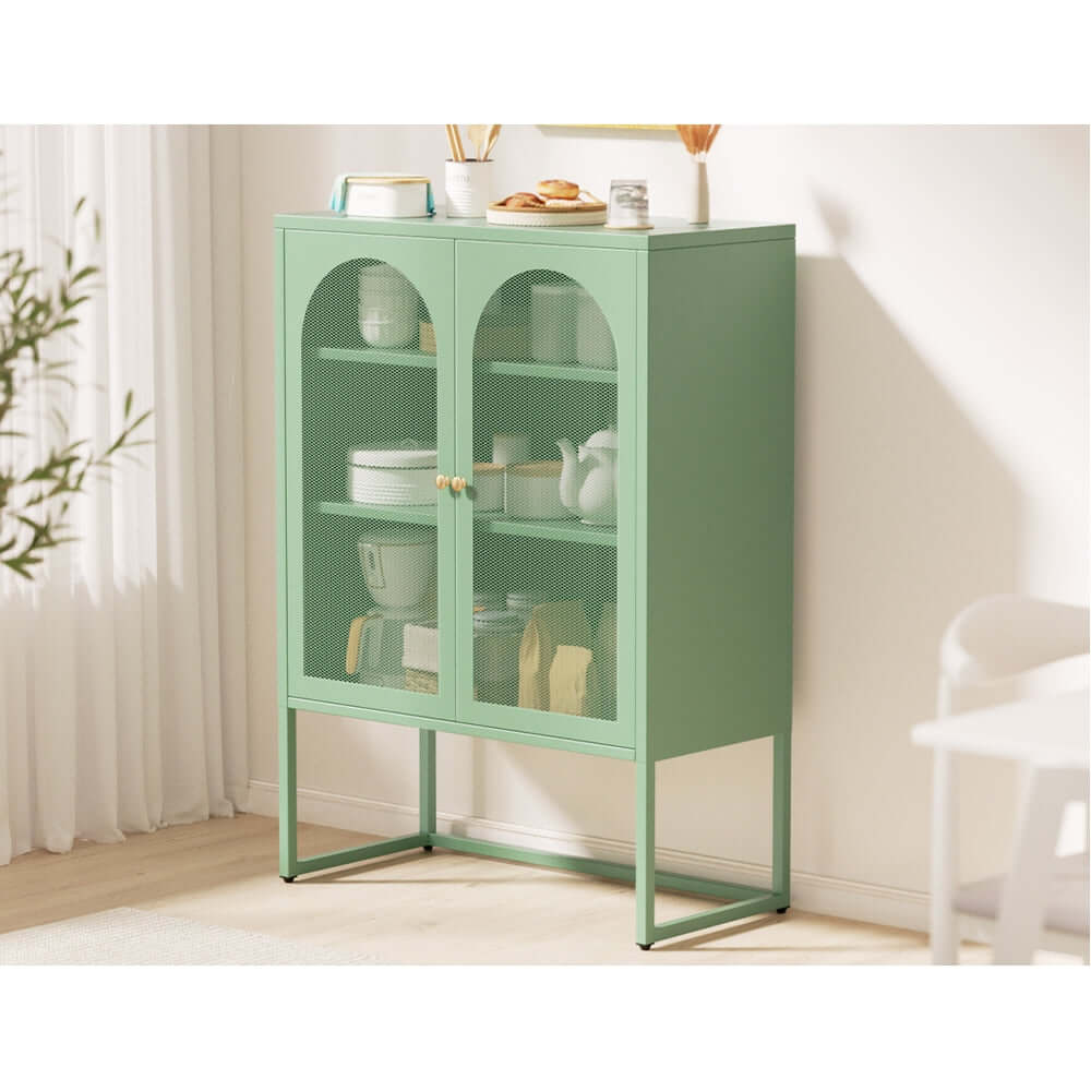 ArtissIn Buffet Sideboard Metal Cabinet - ELMA Green-Upinteriors