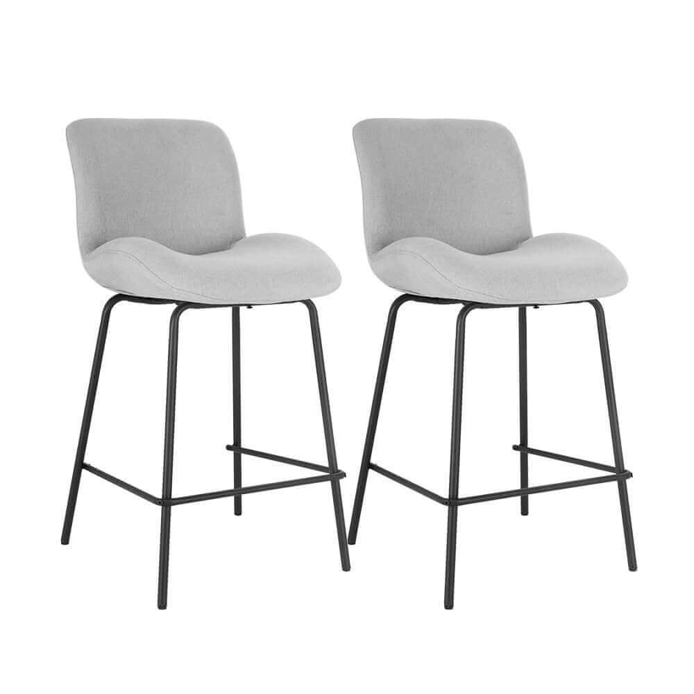 Artiss Bar Stools Metal Stool Dining Chairs Kitchen Counter Barstools Fabric x2-Upinteriors