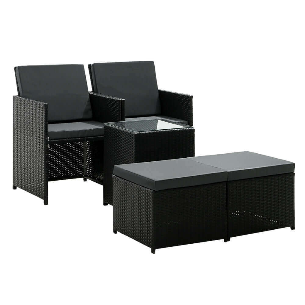 Gardeon Recliner Chairs Sun Lounge Wicker Lounger Outdoor Furniture Patio Sofa-Upinteriors