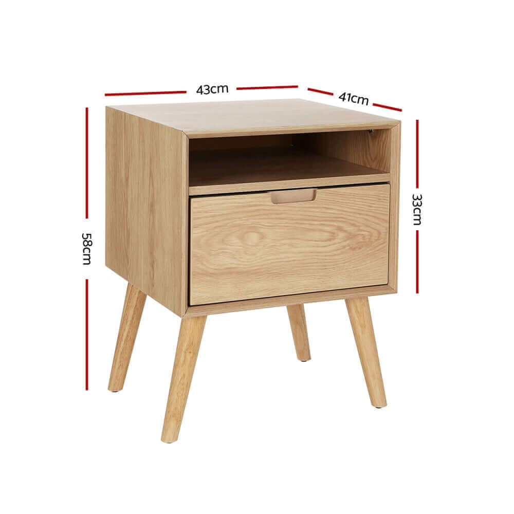 Artiss Bedside Table Drawers Side Table Shelf Storage Cabinet Nightstand GORR-Upinteriors