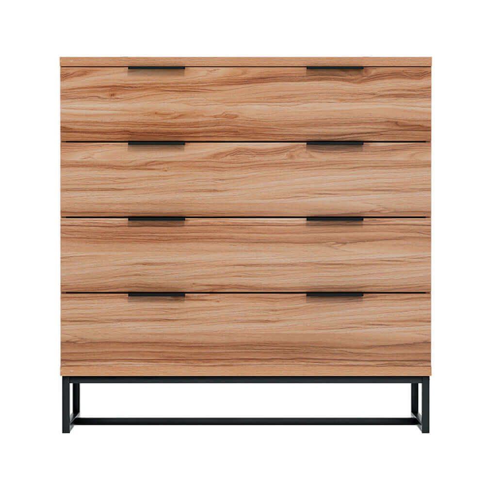 Artiss 4 Chest of Drawers Cabinet Dresser Table Tallboy Storage Bedroom Rust Oak-Upinteriors