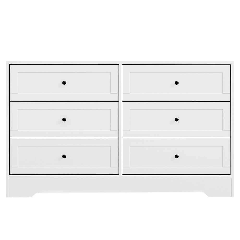 Artiss 6 Chest of Drawers Cabinet Dresser Table Tallboy Storage Bedroom White-Upinteriors