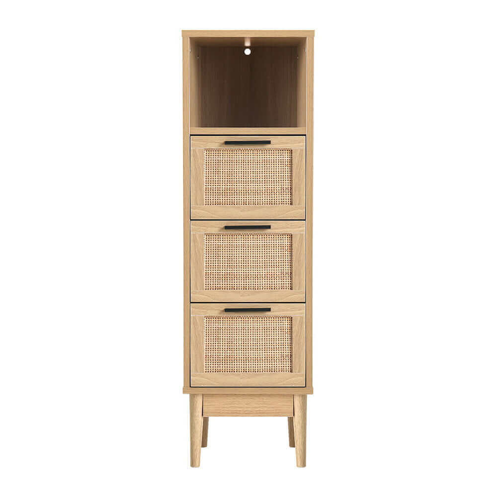 Artiss 3 Chest of Drawers Rattan Furniture Cabinet Storage Side End Table Shelf-Upinteriors