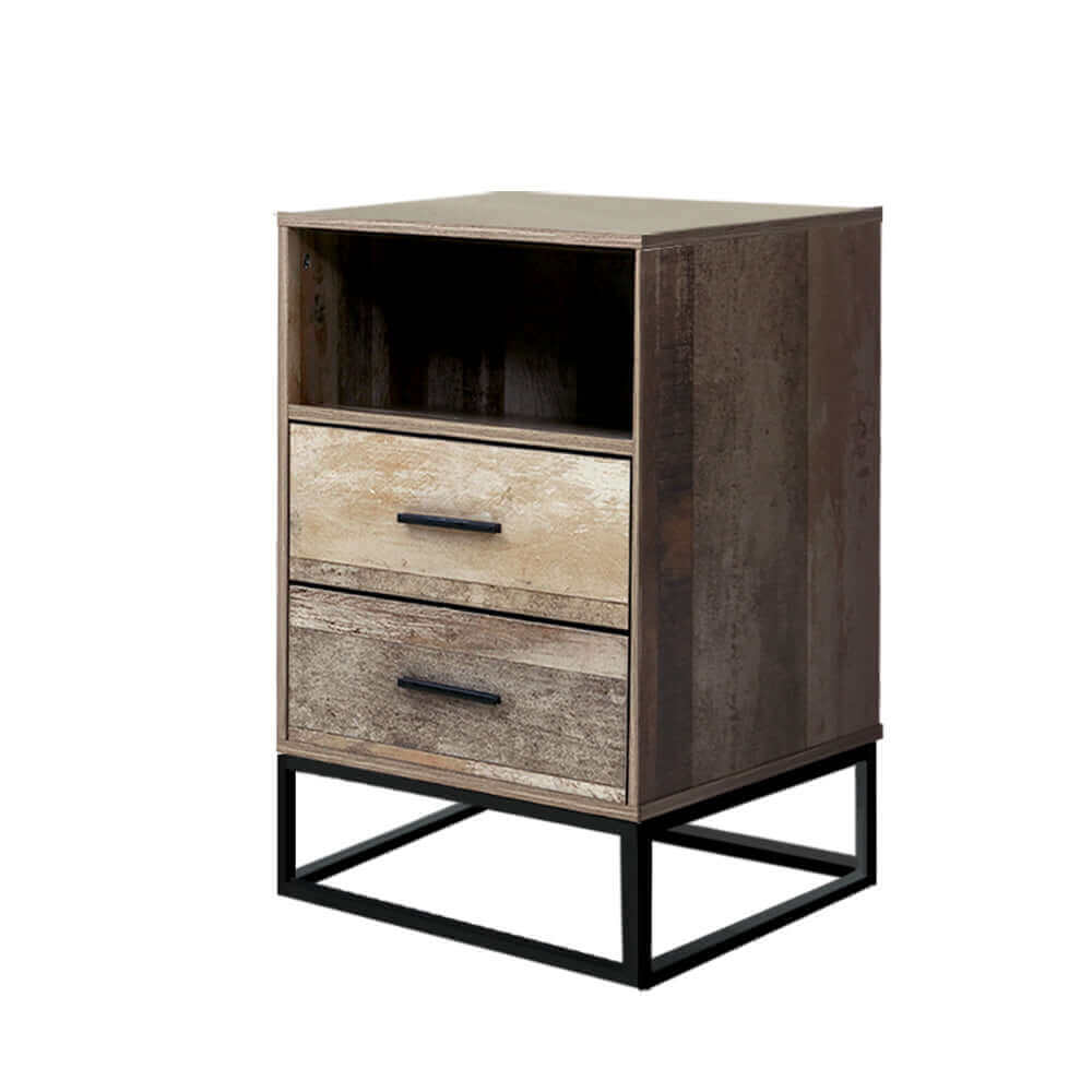 Artiss Bedside Tables Drawers Side Table Nightstand Storage Cabinet Unit Wood-Upinteriors