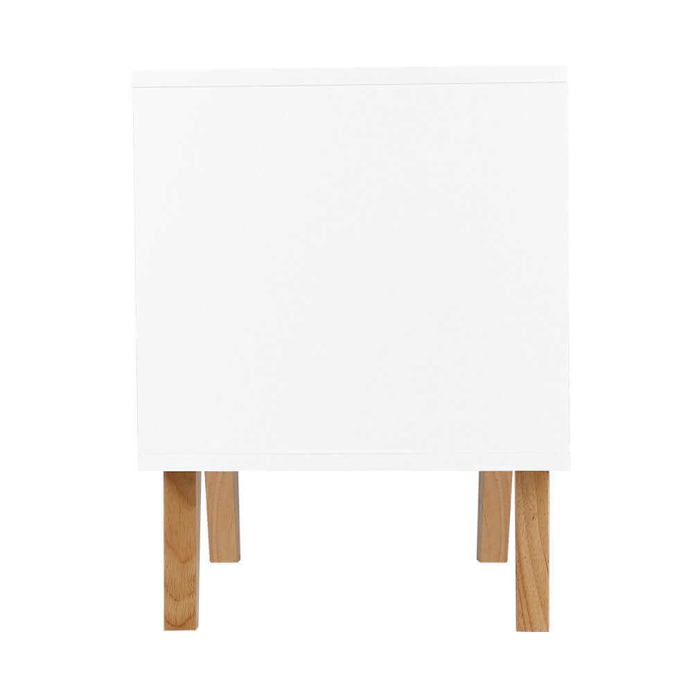 Artiss 2 Drawer Wooden Bedside Tables - White-Upinteriors