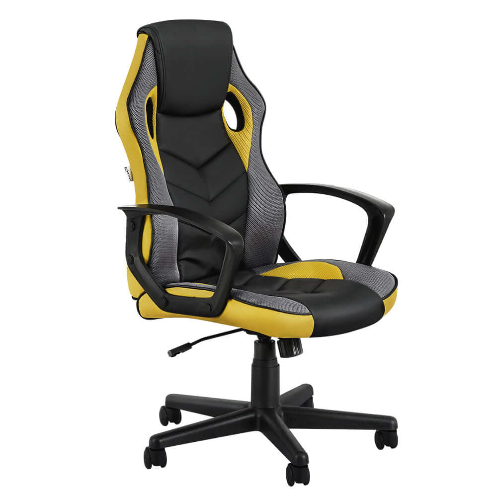 Artiss Gaming Office Chair Computer Executive Racing Chairs High Back Yellow-Upinteriors